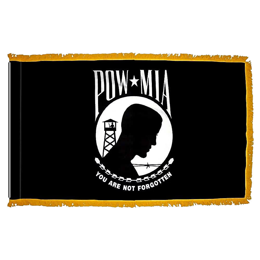 POW-MIA Double-Sided Flag - Fringe 20 POW-MIA Double-Sided Flag Fringe Finish