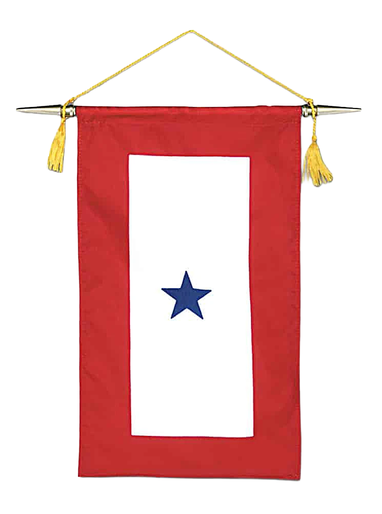 Blue Star Service Flag - Pole Hem 38 Blue Star Service Flag Pole Hem Finish