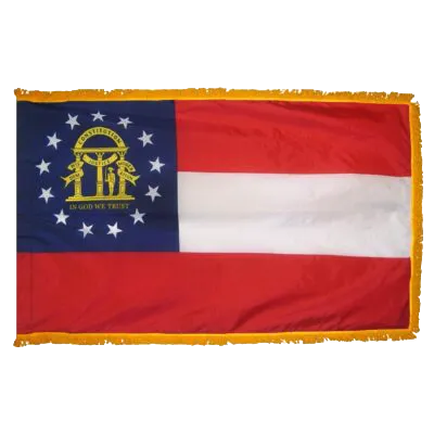 Georgia Flag - Fringe 28 Georgia Flag Fringe Finish