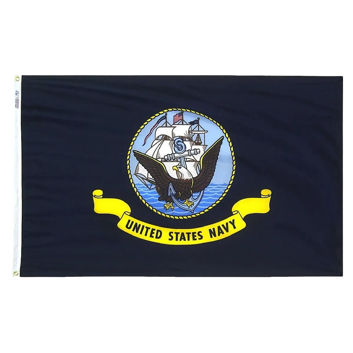 U.S. Navy Flag - Grommets 19 United States Navy flag in nylon with rolled brass grommets