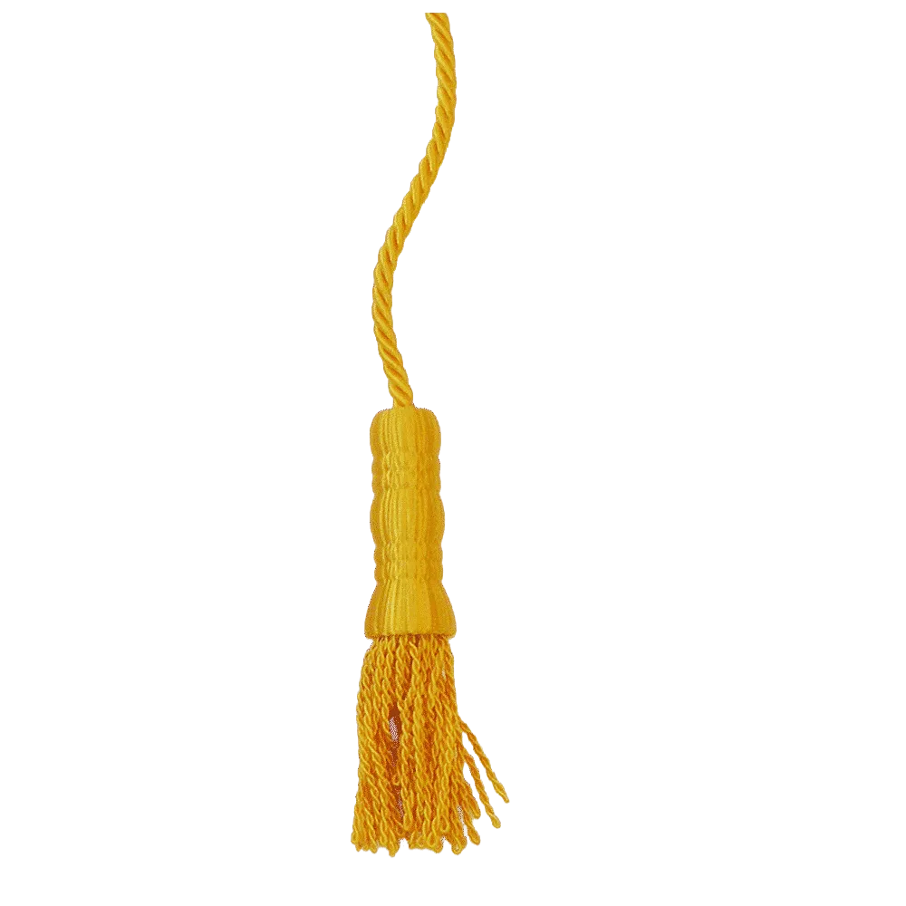 Golden Yellow Cord and Tassel 7 Golden yellow cord and tassel set on an indoor flagpole