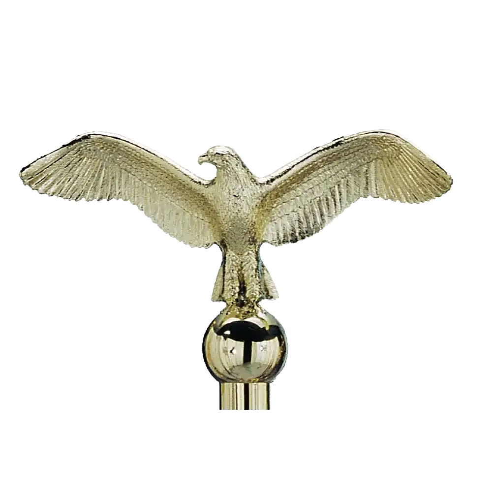 Classic Eagle - Gold 41 Gold eagle flagpole finial with 8.5 inch wingspan for indoor poles