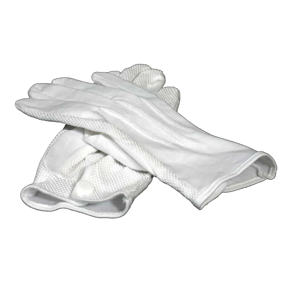 White Parade Gloves 12 White cotton parade gloves with rubberized palm for honor guard use