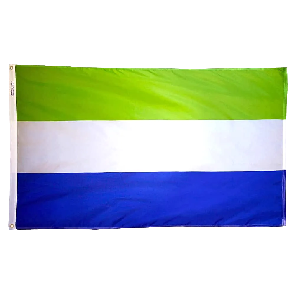 Sierra Leone Flag - Grommets 34 Nylon Sierra Leone Flag Grommets Finish