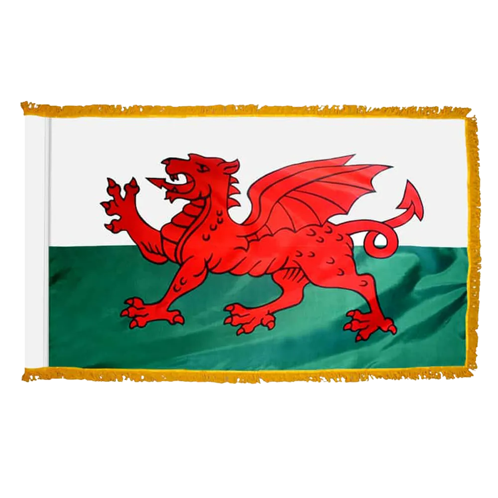 Wales Flag - Fringe 32 Premium Wales Flag Fringe Finish