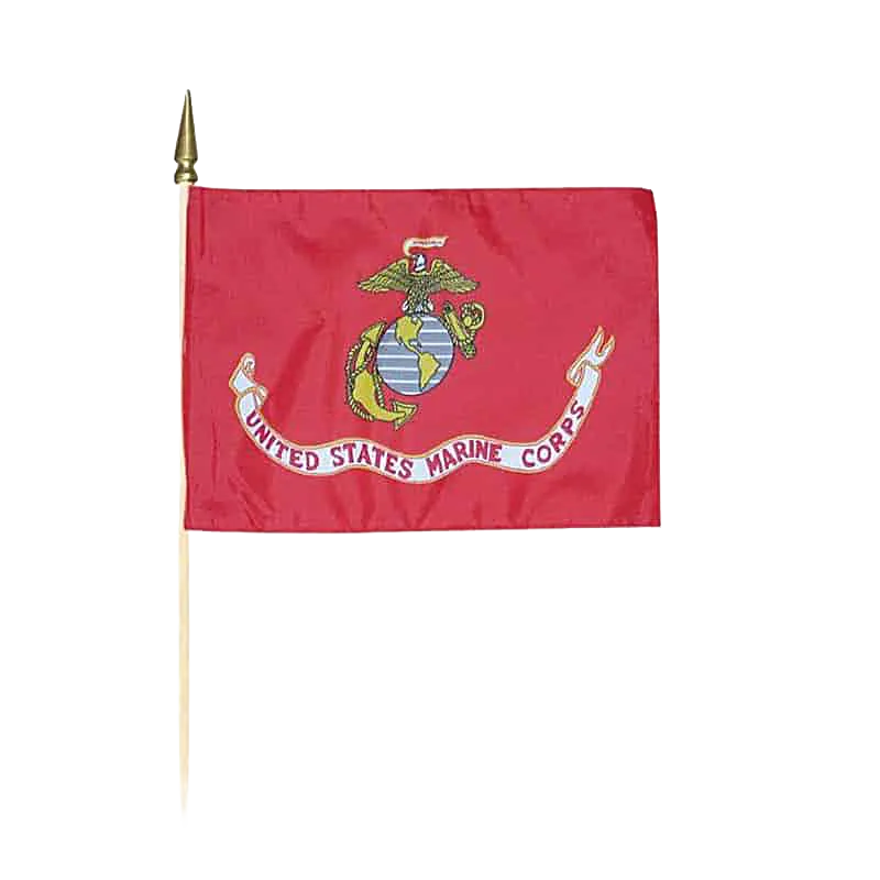 Marine Corps Stick Flag 1 12x18 IN United States Marine Corps Stick Flag