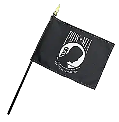 POW-MIA Stick Flag 21 8x12 IN POW-MIA Stick Flag Finish