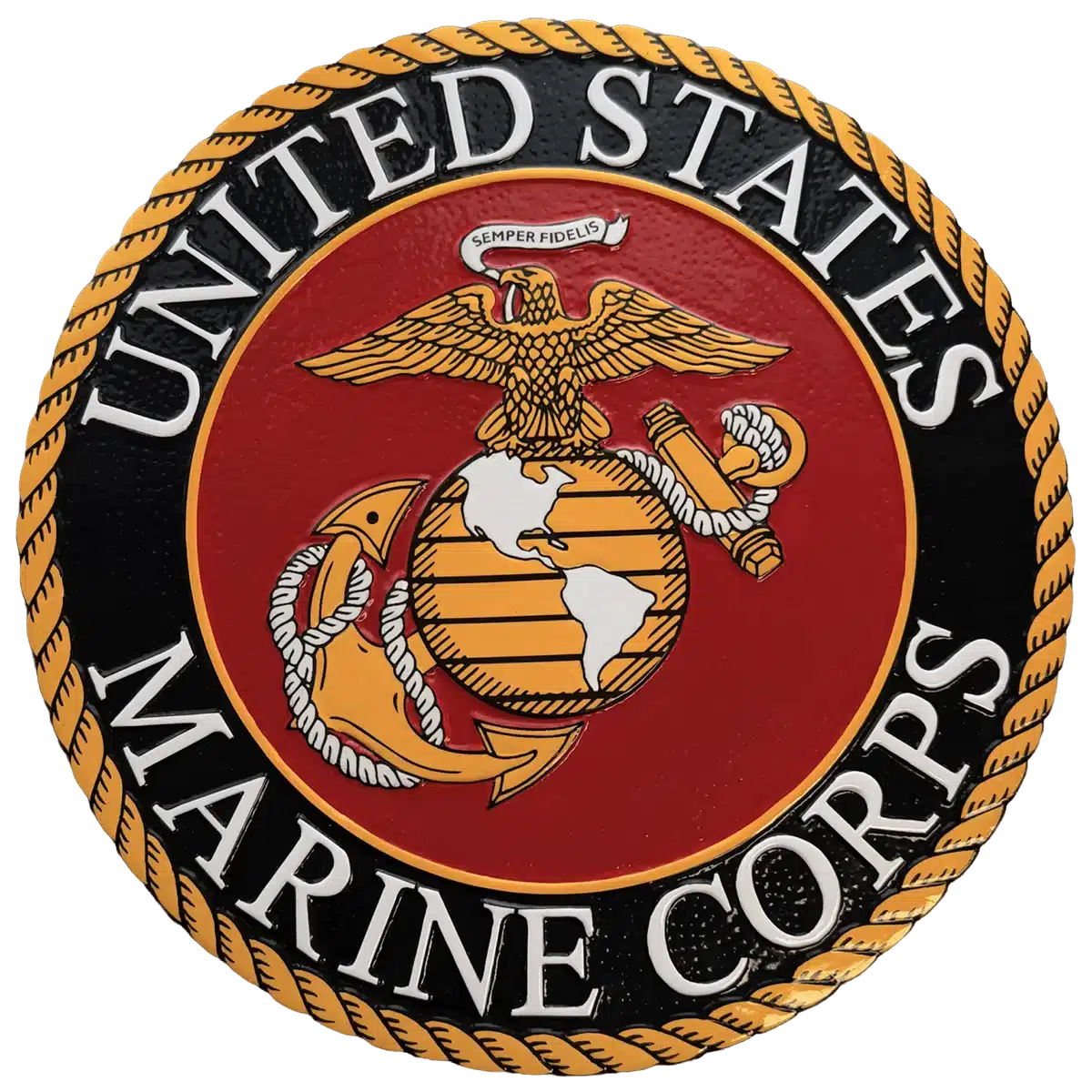 U.S. Marine Corps Wall Seal - 12IN-15IN Painted Wood 38 National Capital Flag Marine Corps Wall Seal Painted Wood Finish 1