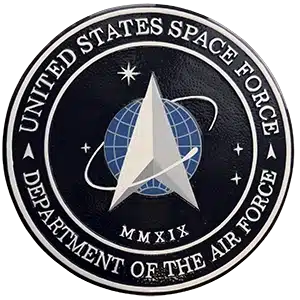 U.S. Space Force Wall Seal - 12IN-15IN Painted Wood 39 National Capital Flag - Space Force Wall Seal Painted Wood Finish
