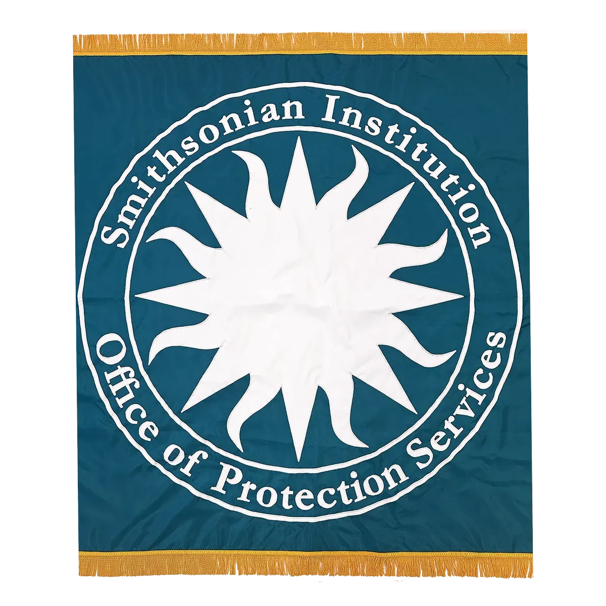 Smithsonian Institution (OPS)- Sewn Flag 2 Smithsonian Institution Office of Protection Services (OPS) - Sewn Flag Close Up
