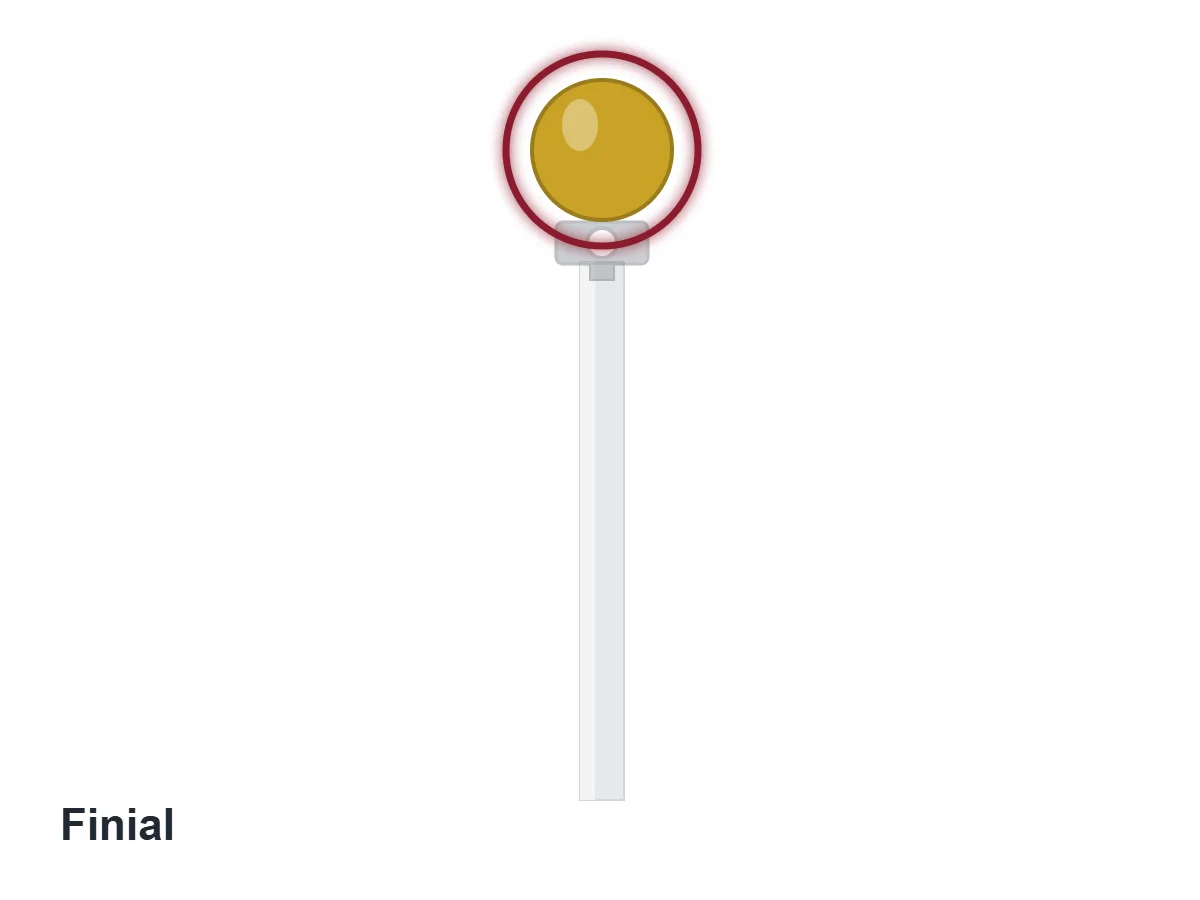 Parts of a Flag: All 25, Named and Explained 22 Illustration of a flagpole top with the gold ball finial highlighted