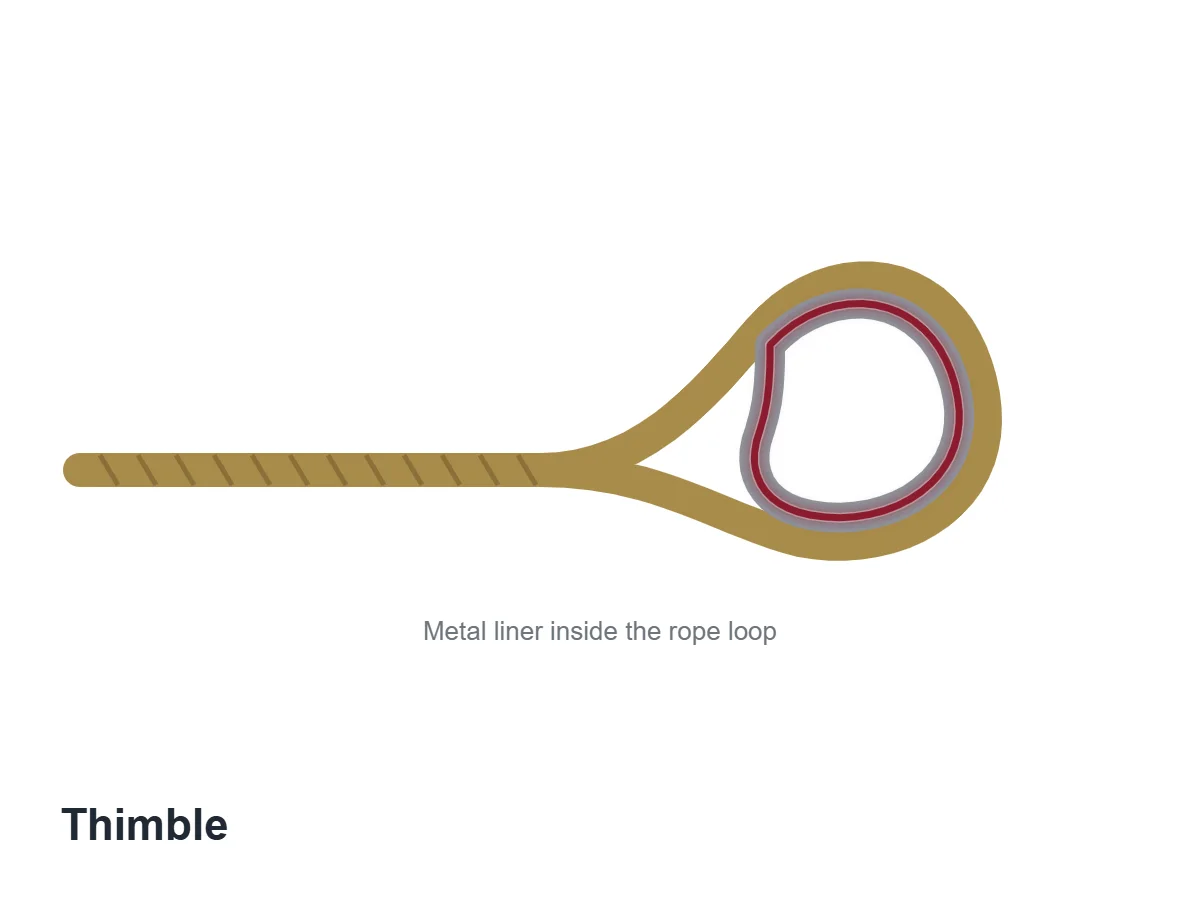 Parts of a Flag: All 25, Named and Explained 12 Illustration of a rope loop with a metal thimble liner highlighted