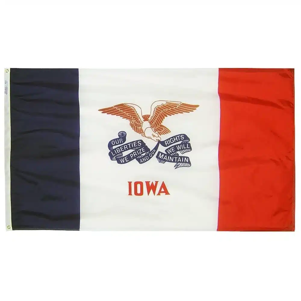 Iowa Flag - Grommets 26 Iowa Flag Grommets Finish
