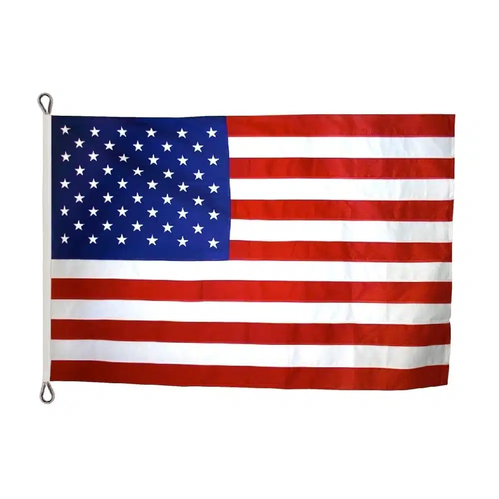 Polyester American Flag - Roped Heading 16 Large Polyester American Flag, Rope and Thimble, 9 Sizes