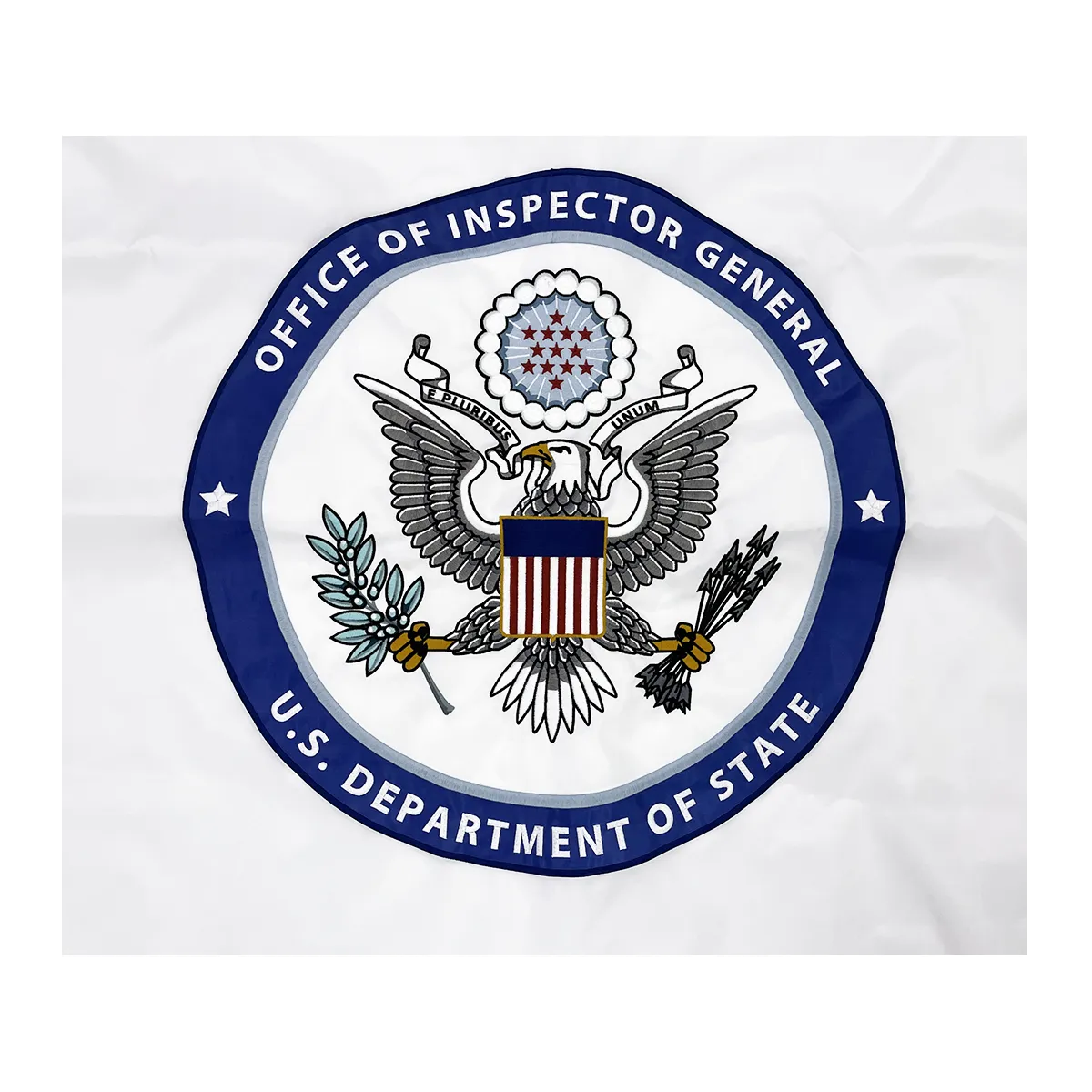 Office of Inspector General, U.S. Department of State (OIG) - Sewn Flag 2 Office of Inspector General, U.S. Department of State (OIG) - Sewn Flag Close Up