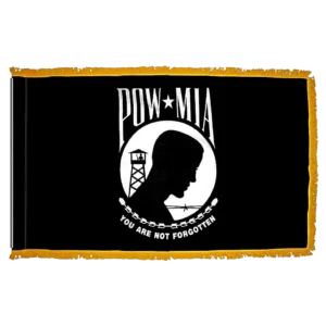 POW-MIA Double-Sided Flag Fringe Finish