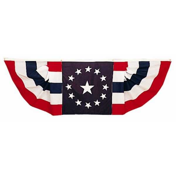 3x9 Foot Nylon Welcome Bunting With Colonial Star Pattern
