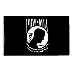 Double sided POW-MIA flag in nylon with brass grommets