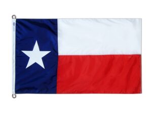 8x12 Foot Polyester Texas Flag With Strong Roped Heading