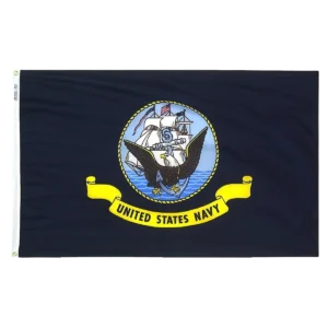United States Navy flag in nylon with rolled brass grommets