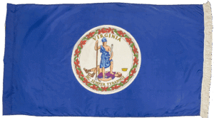 Virginia Flag White Fringe Finish