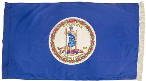 Virginia Flag White Fringe Finish