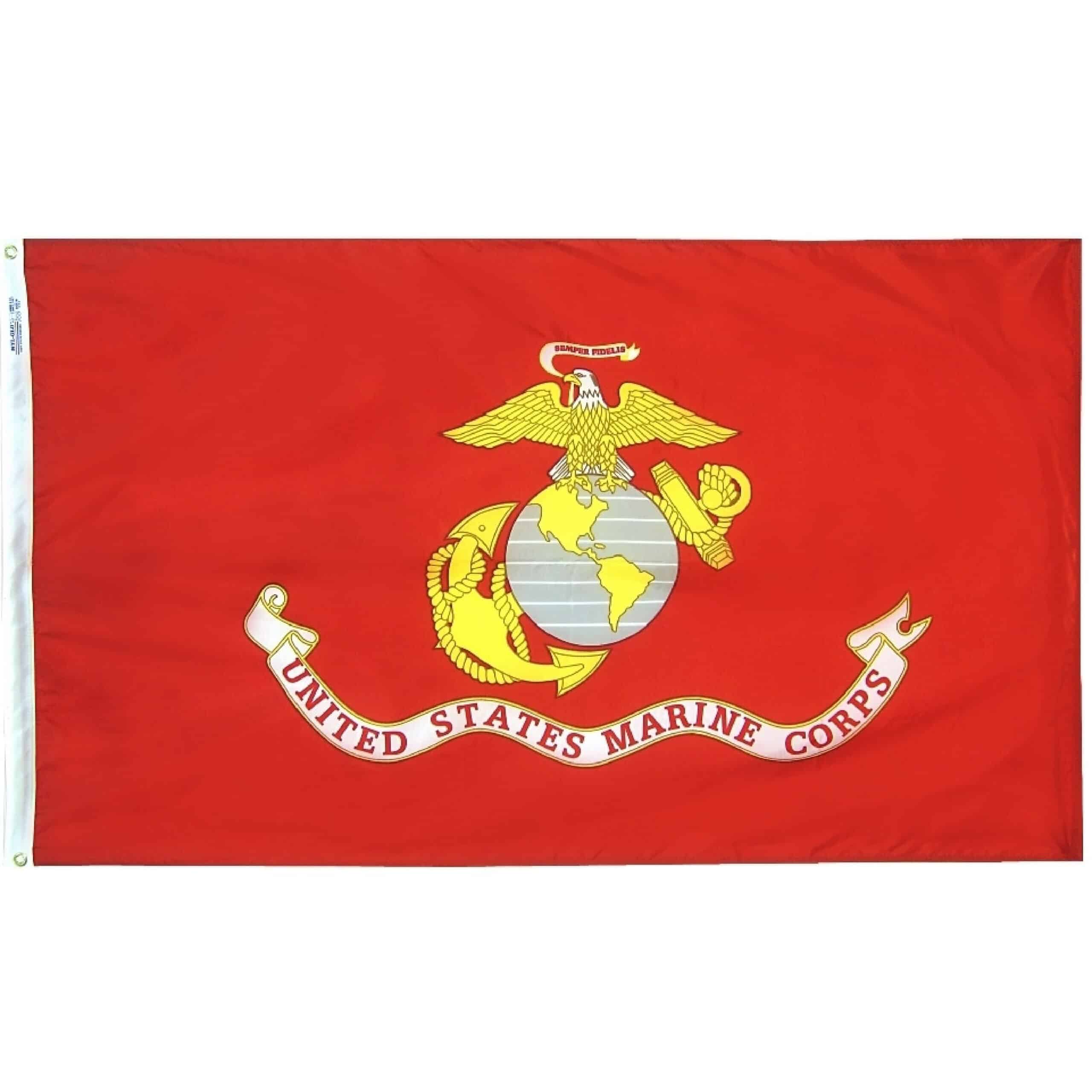 Polycotton Marine Corps Flag - Grommets 2 premium polyester cotton us marine corps flag