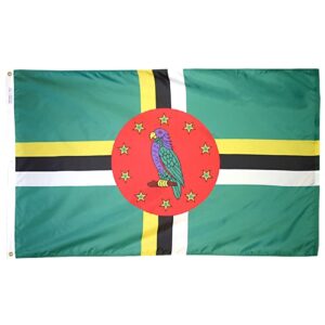 Nylon Dominica Flag Grommets Finish