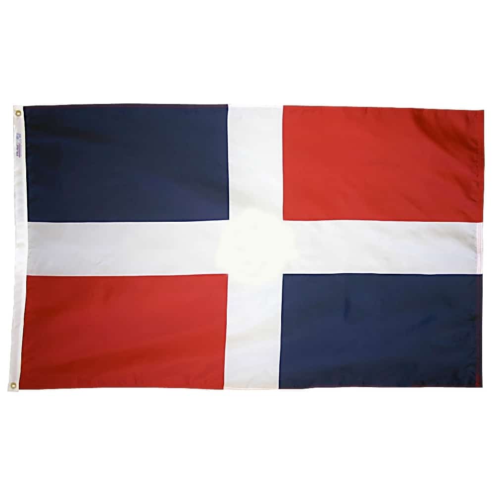 Dominican Republic Civil Flag - Grommets 2 Nylon Dominican Republic Civil Flag Grommets Finish