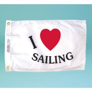 I Love Sailing Flag Grommets Finish