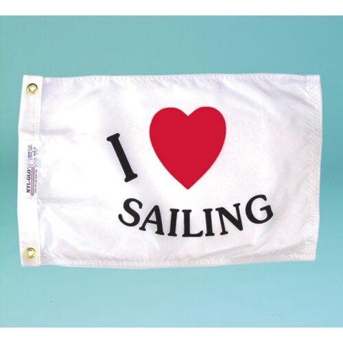 I Love Sailing Flag Grommets Finish