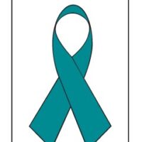 Teal Ribbon Banner - Grommets