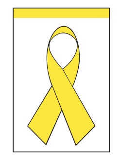 Yellow Ribbon Banner Grommets Finish
