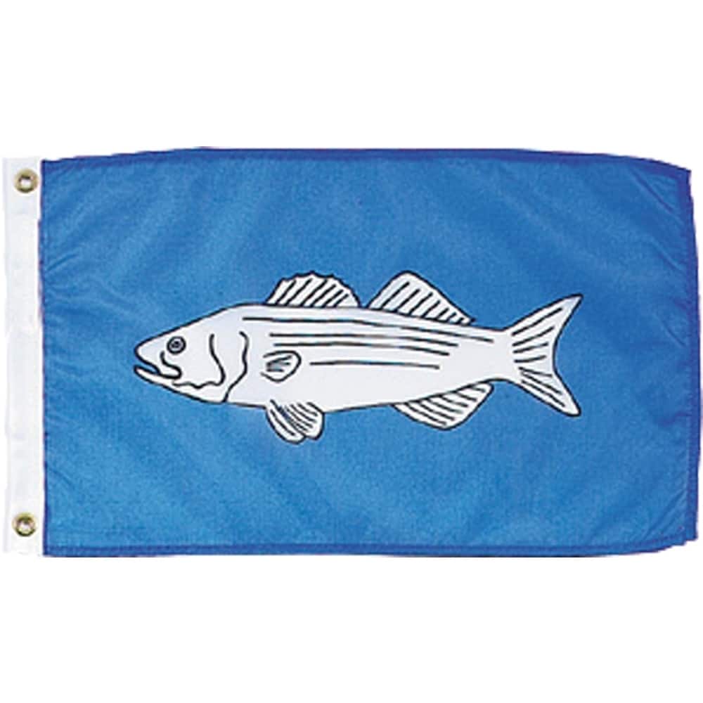 Striped Bass Flag - Grommets 2 Striped Bass Flag Grommets Finish