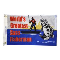 World's Greatest Bass Fisherman Flag - Grommets