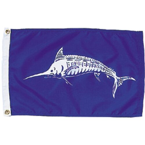 White Marlin Flag Grommets Finish