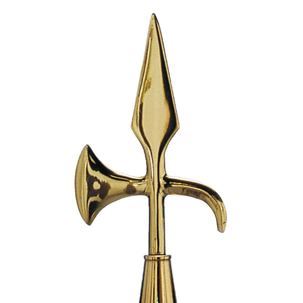 Brass Battle Lance - Gold 2 Brass Battle Lance Gold ornament for indoor flagpoles