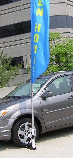 16 Foot White Fiberglass Pole Kit-feather Flags