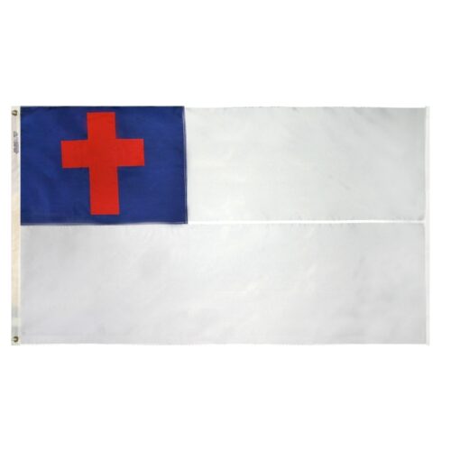Sewn Christian Flag Grommets Finish