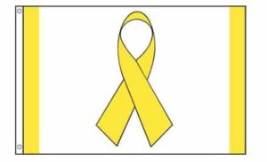 Yellow Ribbon Flag Grommets Finish