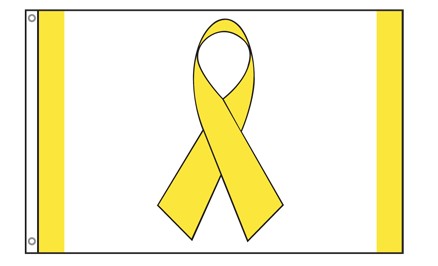Yellow Ribbon Flag Grommets Finish