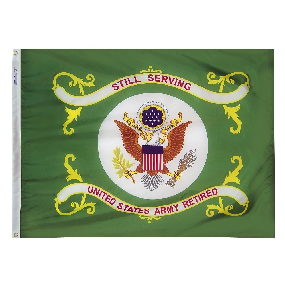 Army Retired Flag - Grommets 9 Army Retired Flag Grommets Finish
