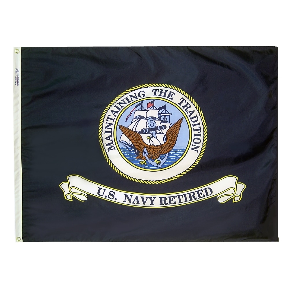 Navy Retired Flag - Grommets 2 3x4 Foot Nylon Us Navy Retired