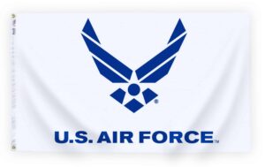 US Air Force Wings Logo Flag Grommets Finish