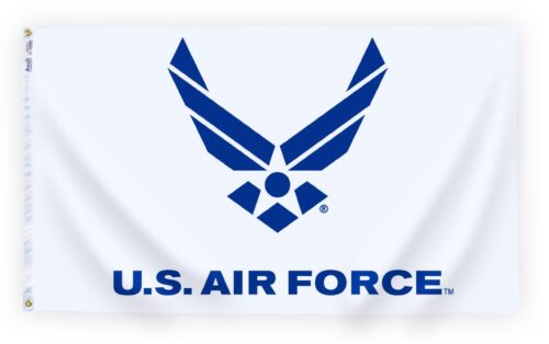 US Air Force Wings Logo Flag Grommets Finish