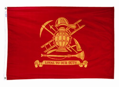 Fireman Loyalty Flag Grommets Finish