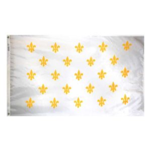 Fleur De Lis Flag Grommets White