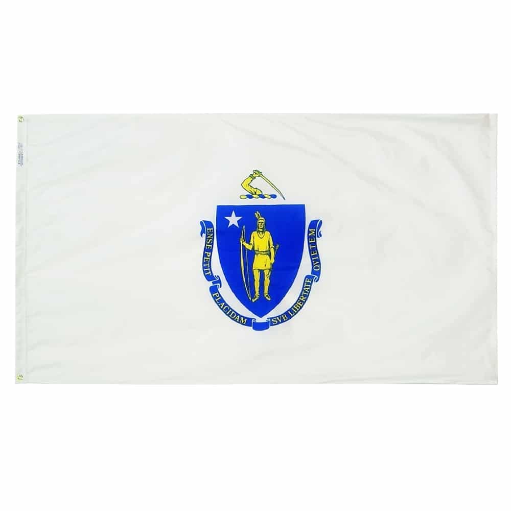 Massachusetts Flag - Grommets 2 Massachusetts Flag Grommets Finish