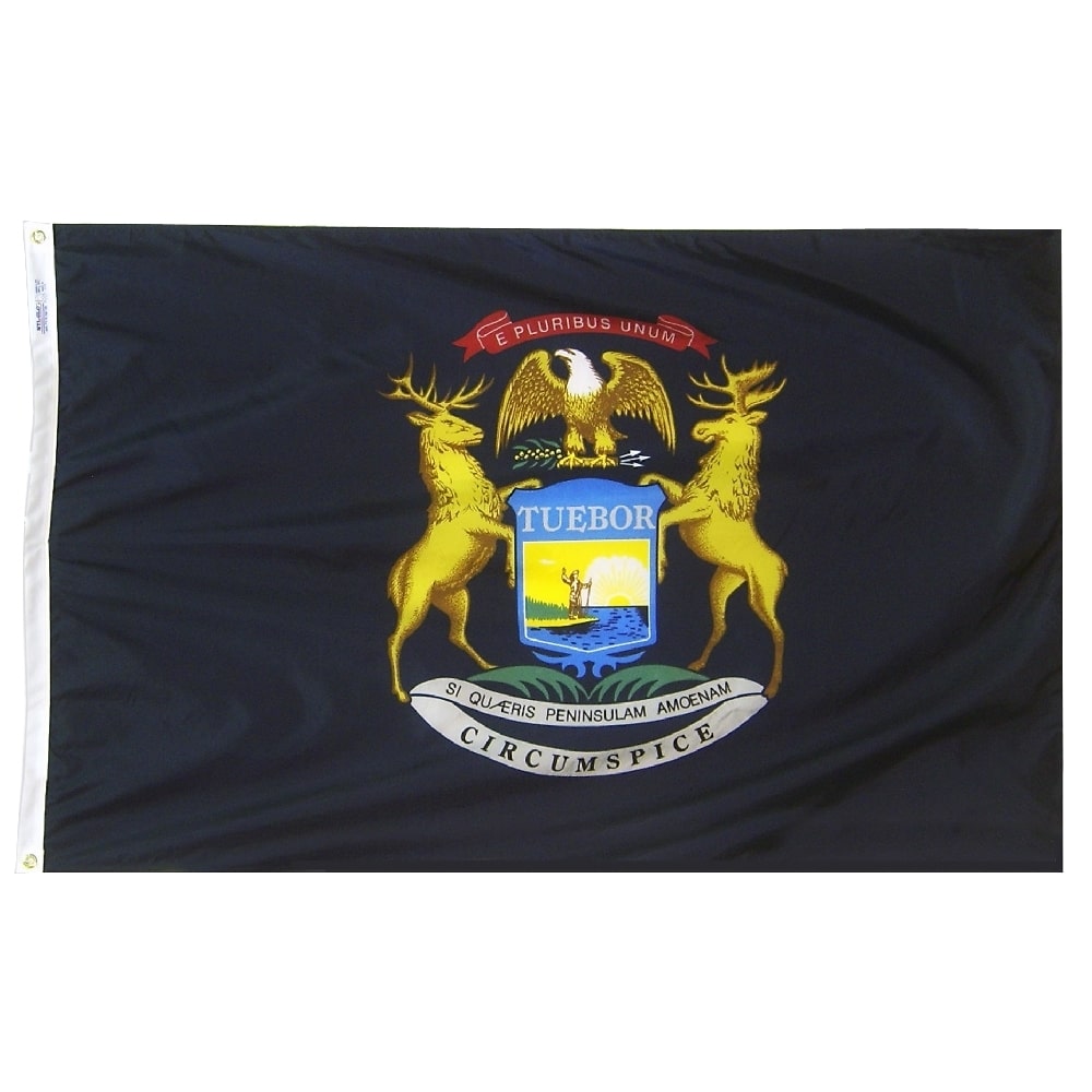Michigan Flag - Grommets 2 Michigan Flag Grommets Finish