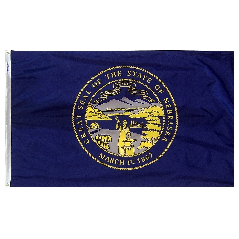 Nebraska Flag - Grommets 2 Nebraska Flag Grommets Finish